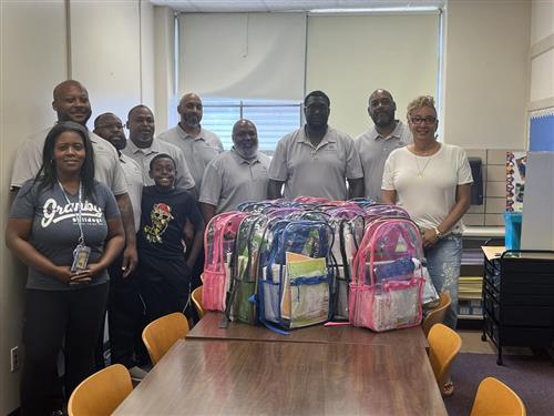  Community partners donated school supplies to Granby Elementary Students.